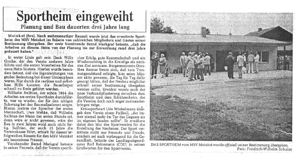 Sportheimanbau 1985
